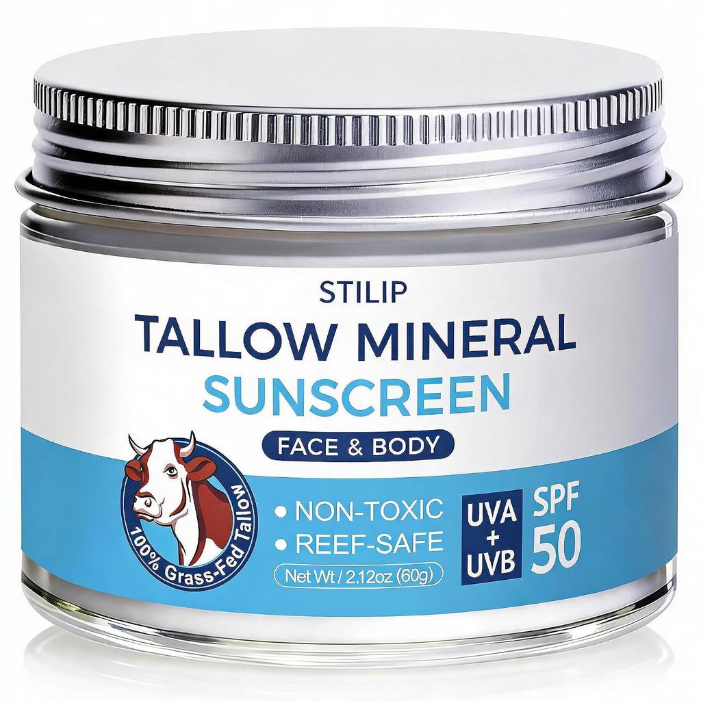 StilipOrganicBeefTallowSunscreen-SPF50withZincOxide, Không độc hại2-in-1 Kem dưỡng ẩm & MineralSunbl