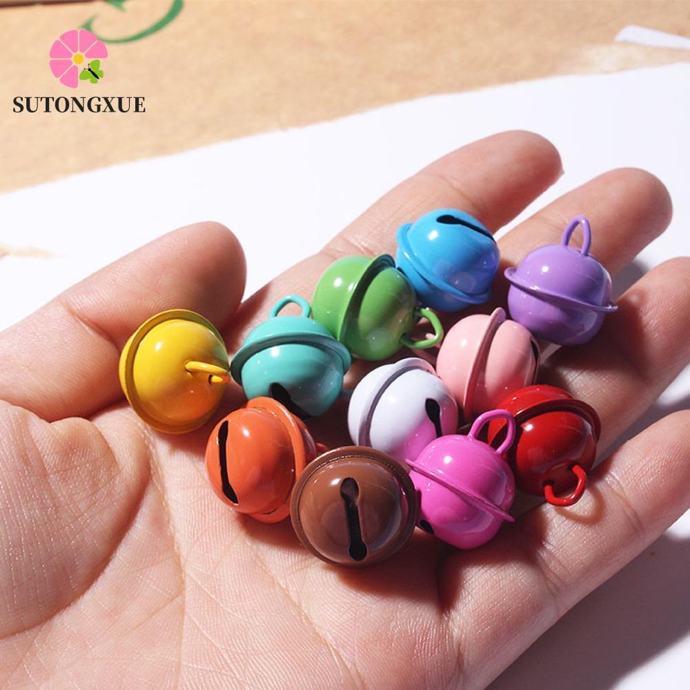 SUTONGXUE 5 chiếc Jingle Bells Hạt kim loại, Chuông 18mm Mặt dây chuyền móc khóa đầy màu sắc, Trang 