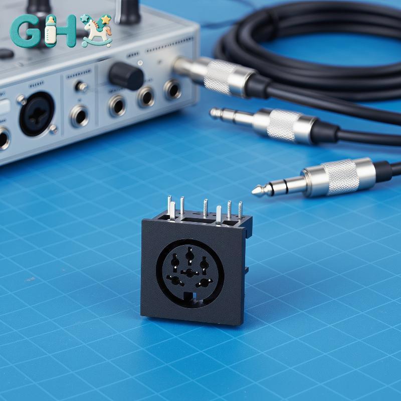 GHX 2 Chiếc Mini DIN Nữ Soet Connector 3 / 4 / 5 / 6 / 7 / 8 Pin Ổn Định Ja Adapter Cho Bàn Phím Chu