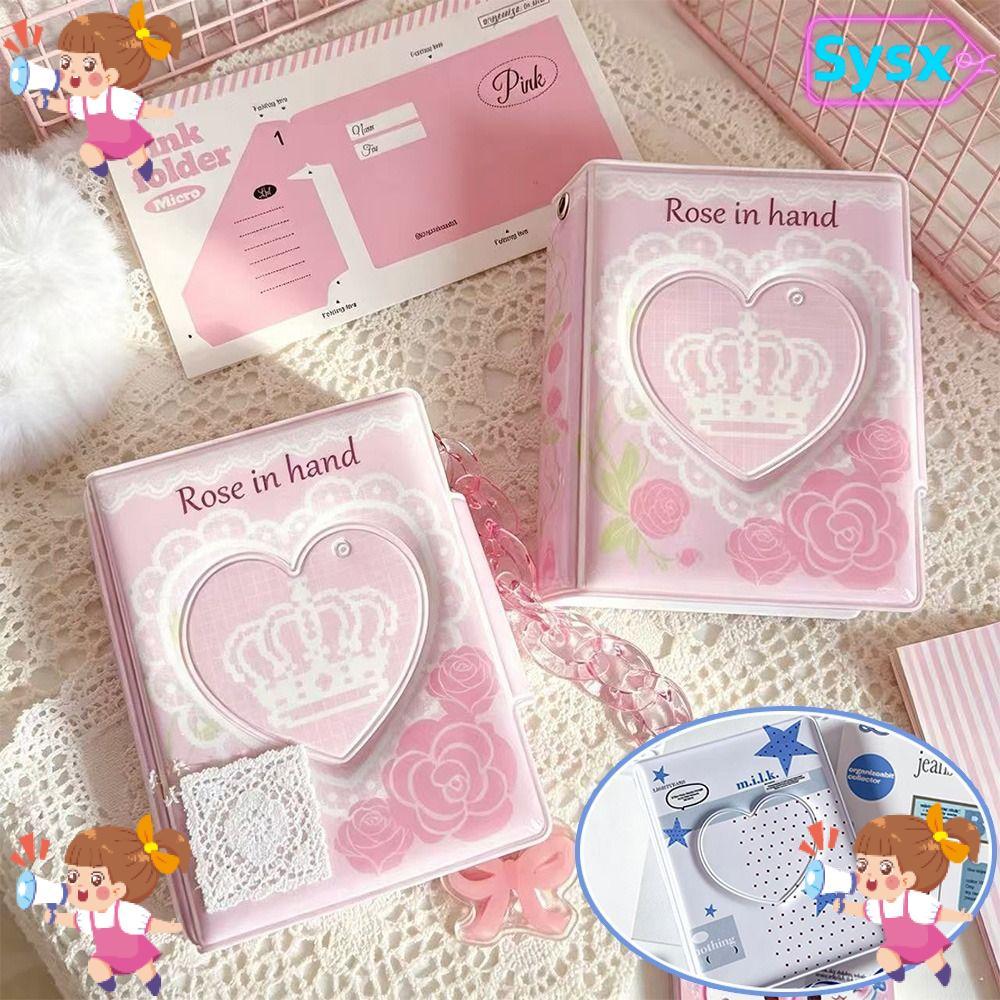 SYSX Photocard Binder, Ring Binder PVC Card Holder Book, Pocket Pages Bộ sưu tập Photocard 3 inch Sá