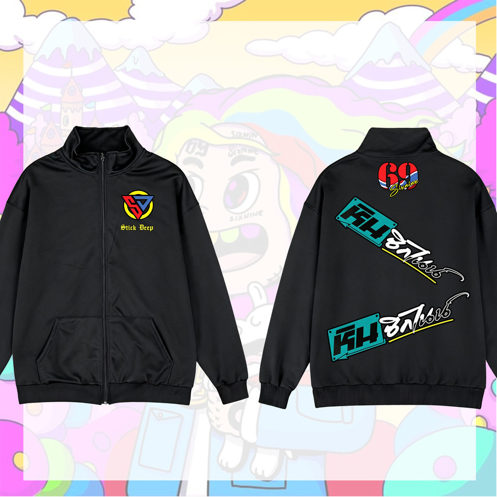 Fast 69 SIXNINE Thái Lan Cotton Zip Up Áo In Hình Dễ Mặc Hàng Ngày