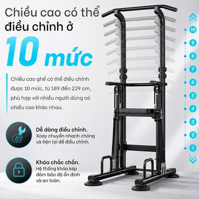 [MALL] - BG Bộ xà đơn xà kép đa năng CU-110 cao cấp thiết kế mới kết hợp KÊ GỐI trợ lực có ròng rọc