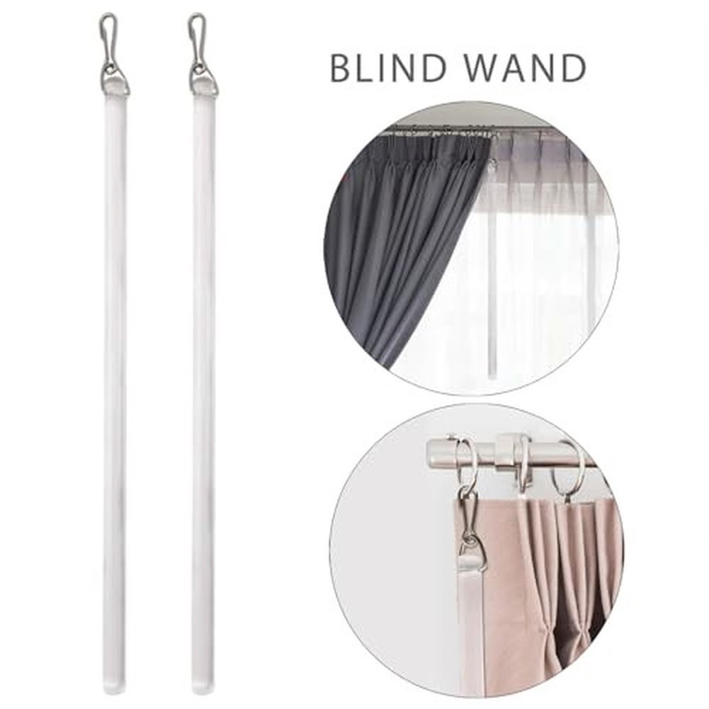 #ROYALLADY#Pack of 2 Clear Curtain Pull Wands with Hook for Opening and Closing Curtain