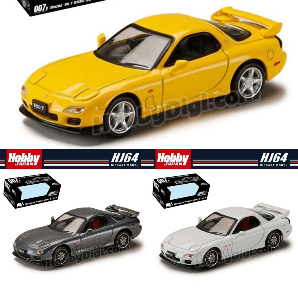 [Mẫu xe có sẵn] Hàng có sẵn HOBBY NHẬT BẢN JDM 64 Mazda RX7 FD3S Mẫu xe hợp kim HJ