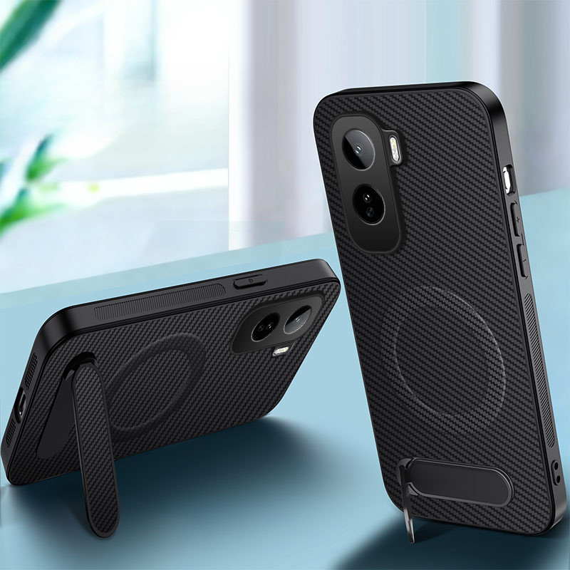 Ốp Điện Thoại Vivo IQOO Z11 Z10R NEO10 Ốp Lưng Kết Cấu Sợi Chống Vân Tay Chống Rơi Chân Đế Cứng Cho 