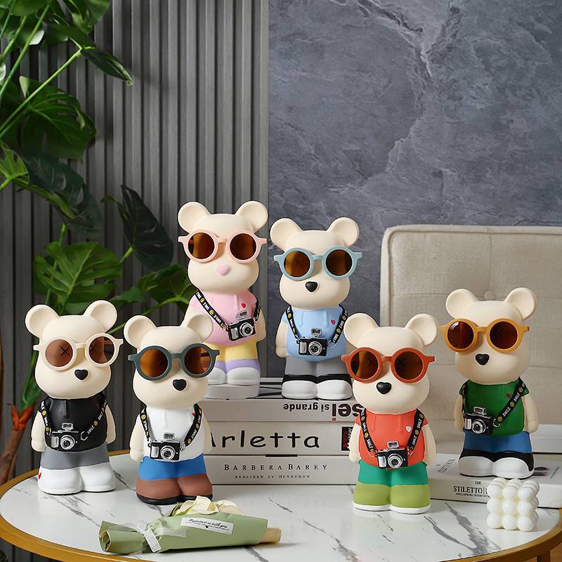 Light Luxury Internet Celebrity Violent Bear Decoration Travel Bear High-End Living Room Decoration 