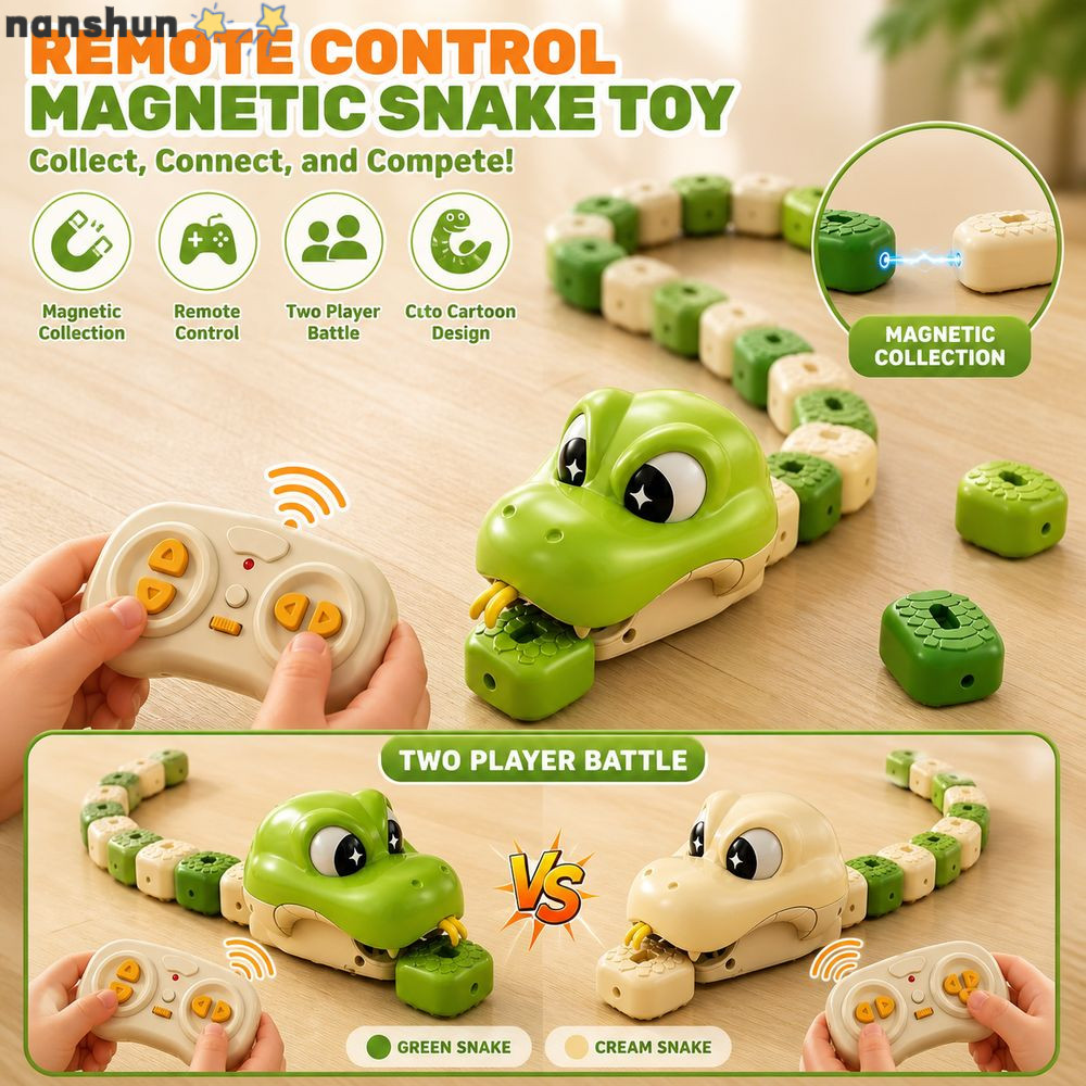 NASNSHUN Điều Khiển Từ Xa Rắn, Bộ Sưu Tập Từ Tính Động Vật Hoạt Hình Đồ Chơi Từ Tính Tham Vọng Rắn, 