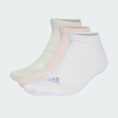 adidas Phong cách sống Bộ 3 Đôi Tất Cổ Thấp Lót Đệm Unisex trắng IZ0164