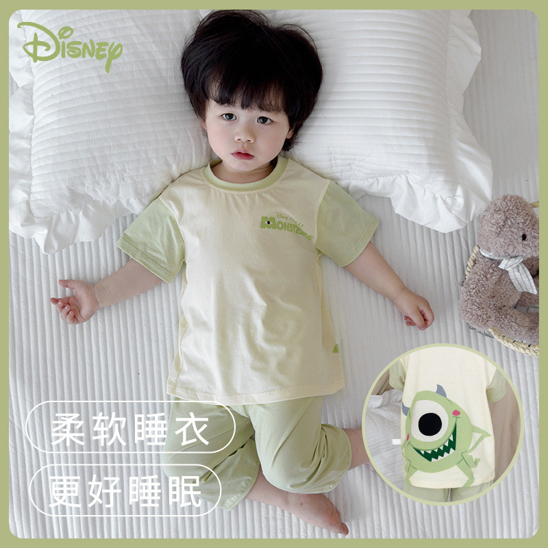 ☁️[Cảm giác đám mây · Cửa hàng bé]❤Lớp A Hoạt Hình Bộ Đồ Ngủ Cotton Amoniac Mùa Hè Bé Trai Kháng Khu