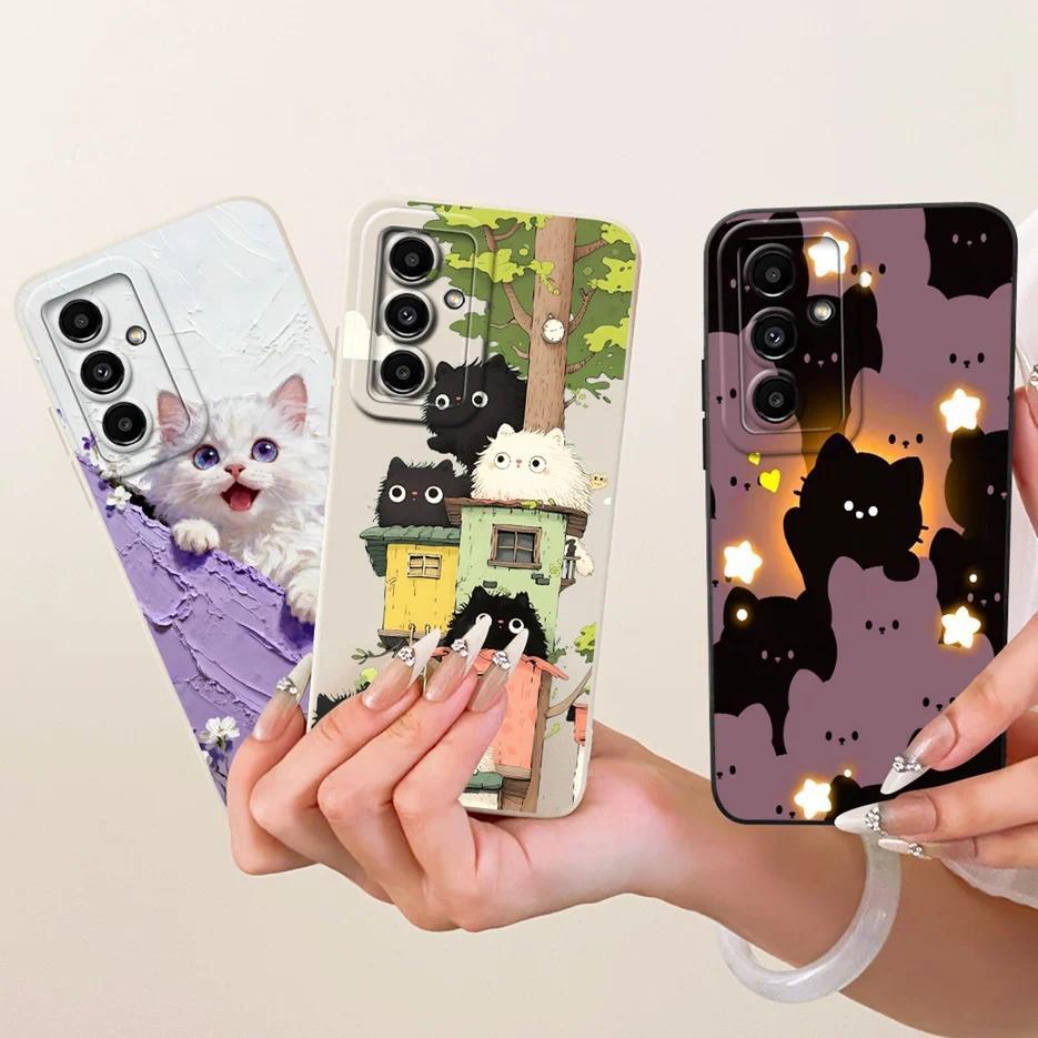 Dành Cho Samsung Galaxy Galaxy M34 5G Ốp Lưng SM-M346B Mèo Dễ Thương Hoạt Hình Sơn Bao Silicon Mềm D
