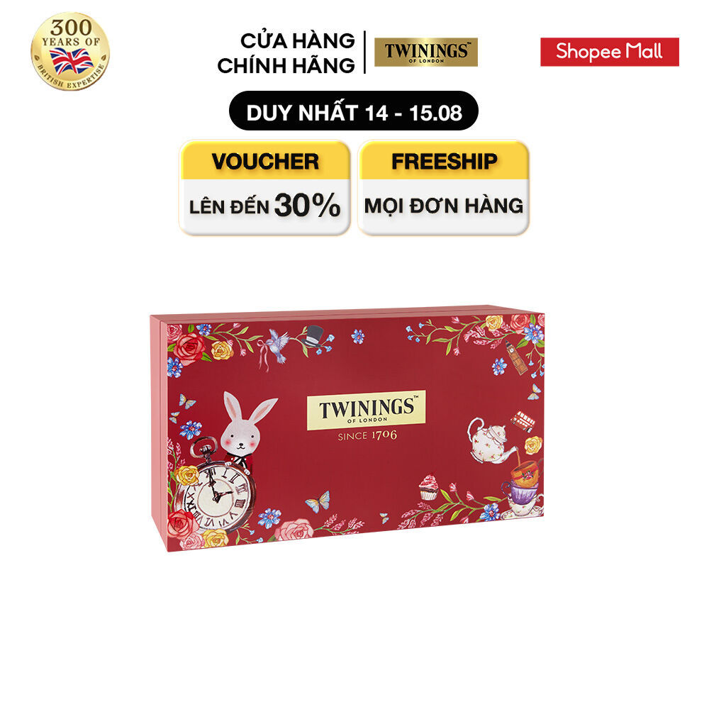 Hộp Quà Twinings Luxury (Hộp Thiếc Twinings Earl Tea và English Breakfast Tea 2 hộp x 100g) + Bộ Ấm 