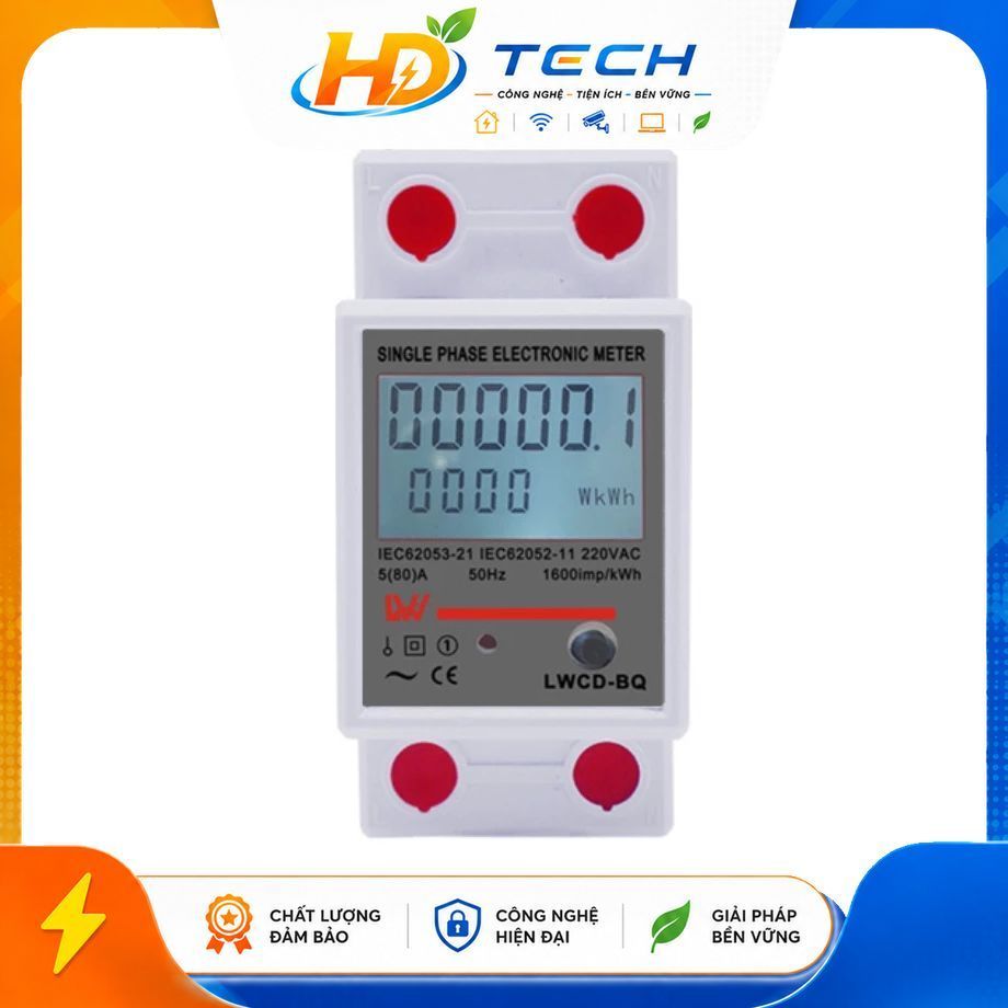 CÔNG TƠ ĐIỆN TỬ 80A – ĐO kWh / W / V / A – 1 THÔNG SỐ & 4 THÔNG SỐ