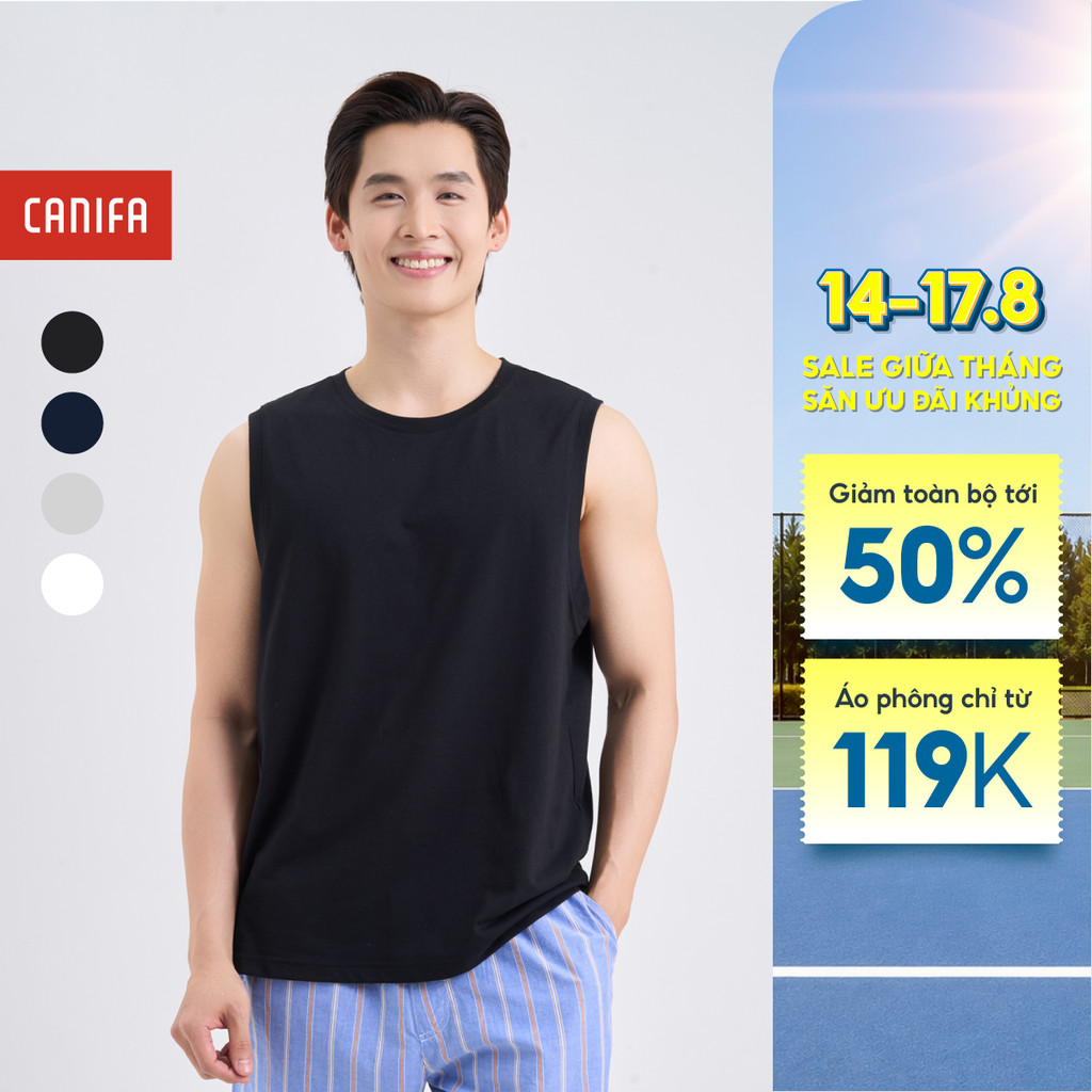 Combo 2 áo mặc nhà nam CANIFA chất liệu cotton 8LA25A003 8LA25A004