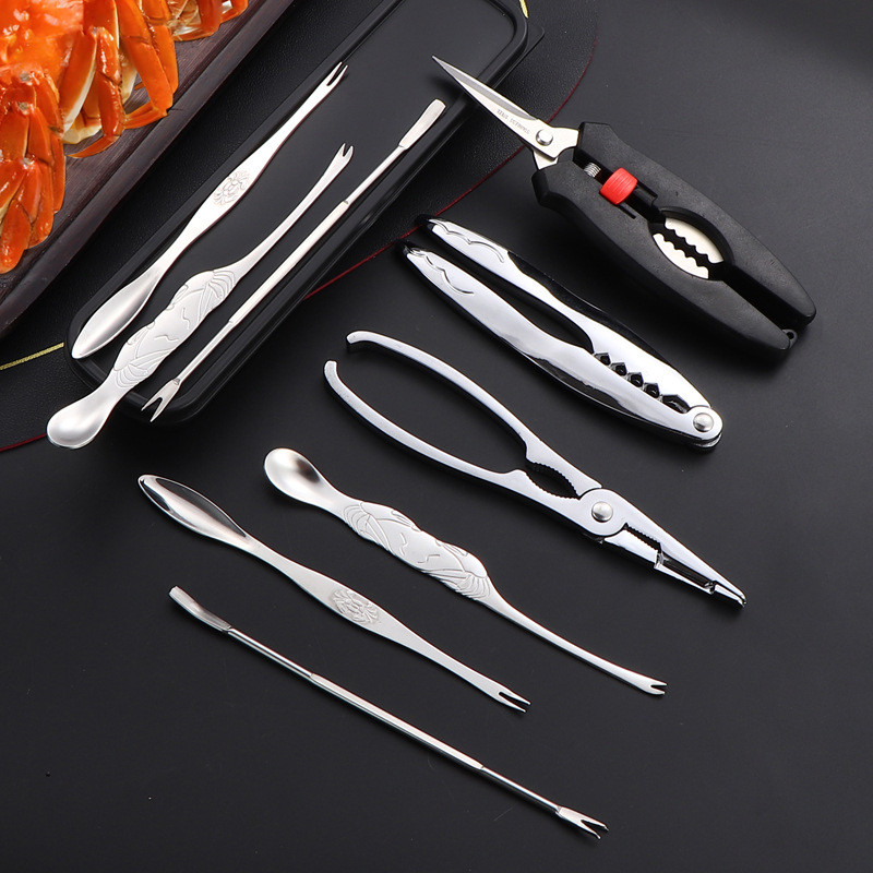 Hợp Kim Kẽm Đa Năng Ăn Cua Dụng Cụ Hộ Gia Đình Cua Kẹp Cua Móng Vuốt Cua Kim Cua Cắt Cua Lông Cua Dụ