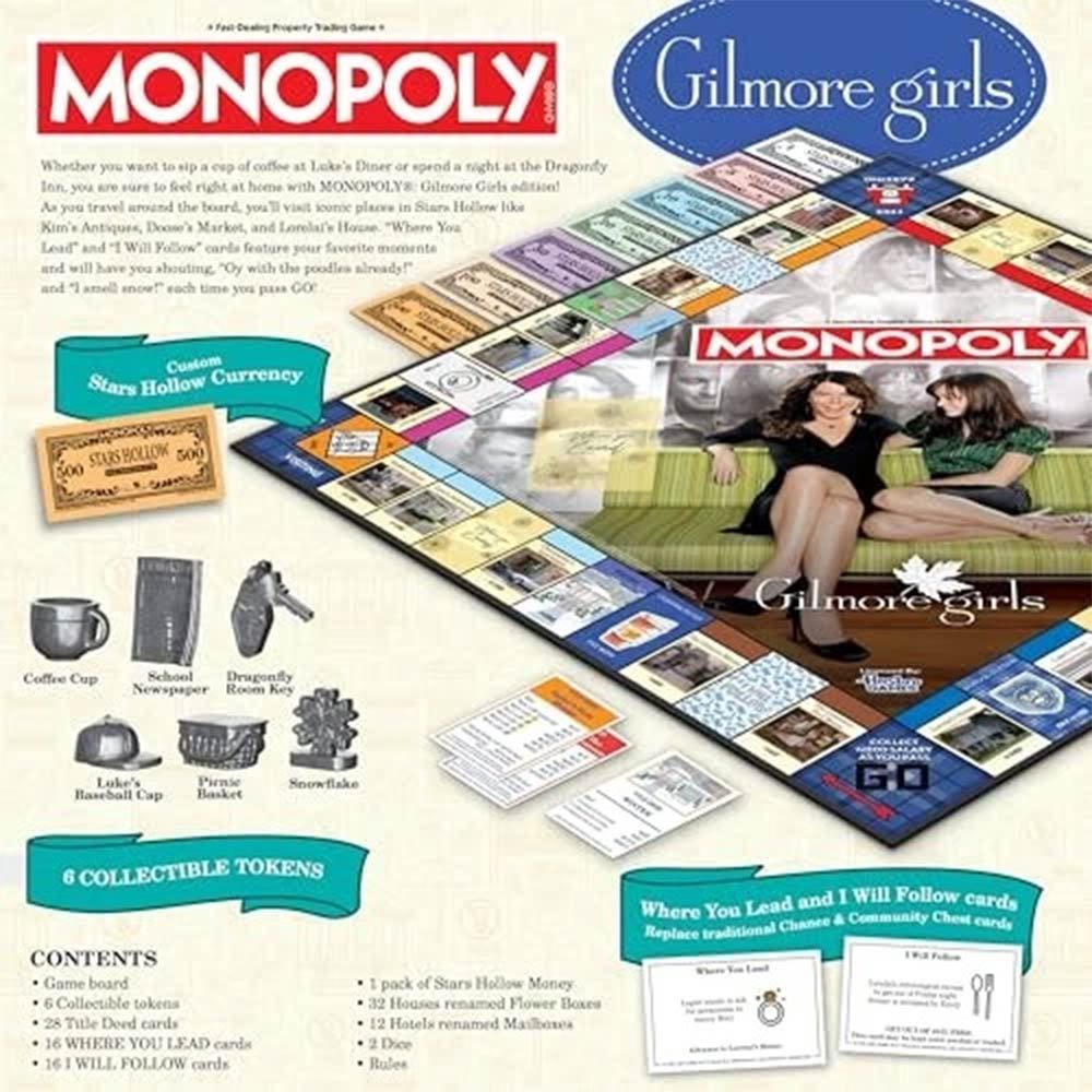 Monopoly Gilmore Girls Edition Board Game, Classic Monopoly Style For Themed Family Game Night Casua