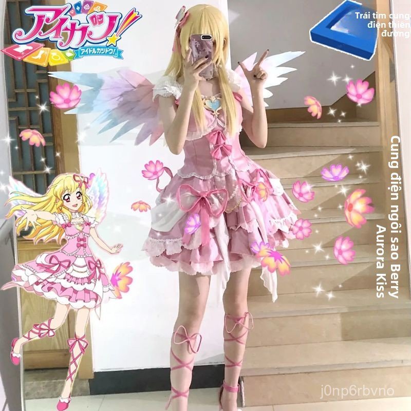 Trang phục Cosplay Hoshimiya Ichigo Aikatsu thiết kế tiên nữ lấp lánh cực xinh