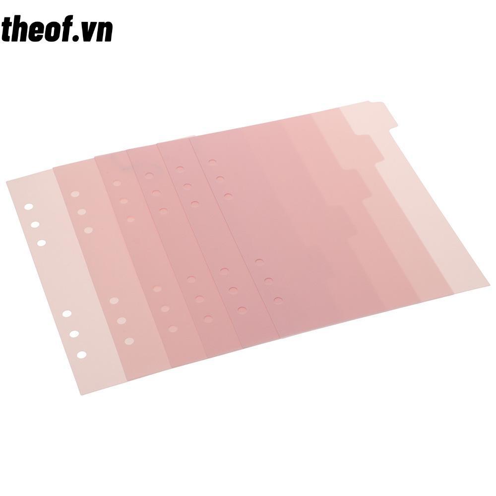 THEOF 6 CÁI Binder Divider, Nhựa 6 vòng Index Page Tabs, Planner A5 Pink 6 CÁI Binder Index Dividers
