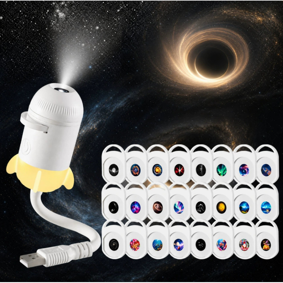 2 Em 1 Mini Céu Estrelado Galáxia Projetor Luz Noturna HD Slides Romântico Quarto Decoração Estrela 
