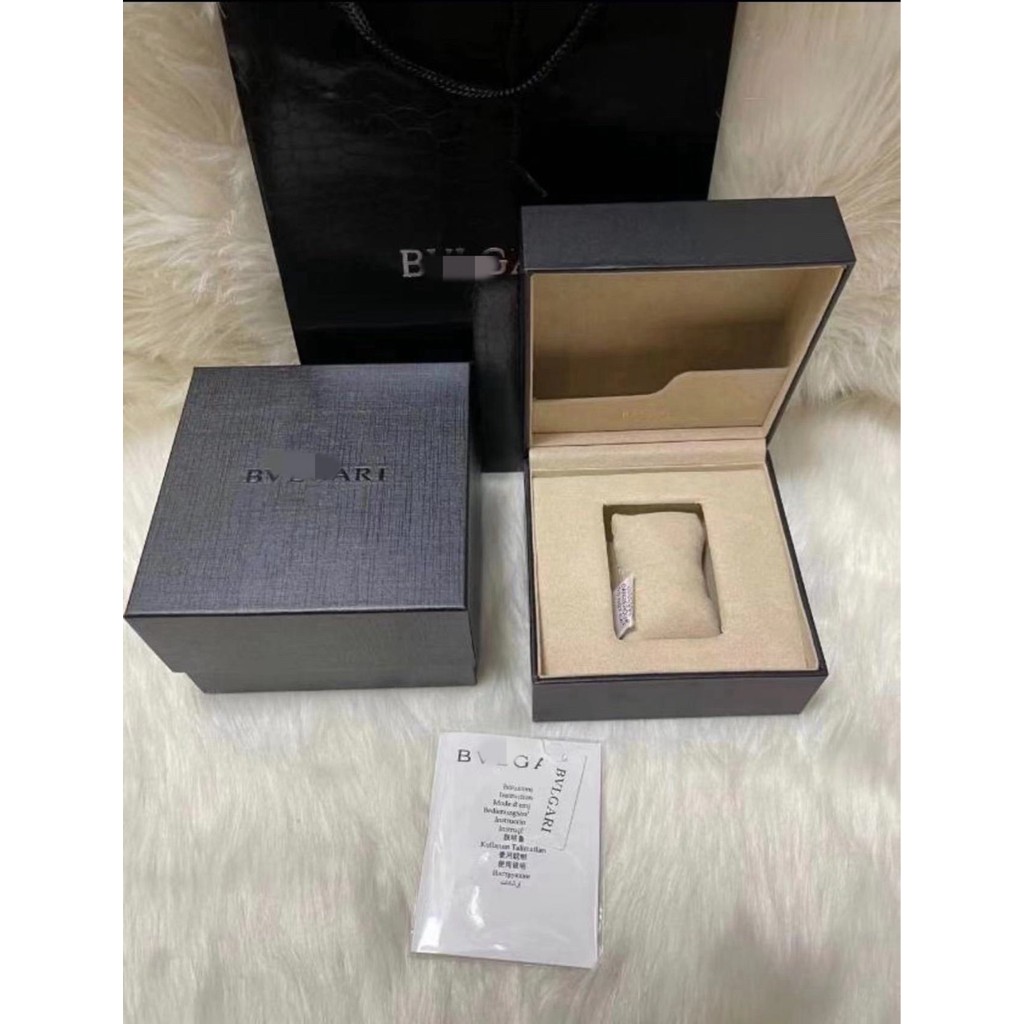 Hộp đồng hồ màu đen Bvlgari Hộp đóng gói đồng hồ đeo tay Bvlgari Hộp lưu trữ Túi Tote Hướng dẫn sử d