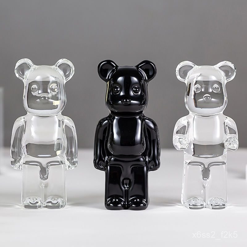 Mô hình gấu Bearbrick pha lê mini phong cách hiện đại decor bàn làm việc quà tặng ý nghĩa