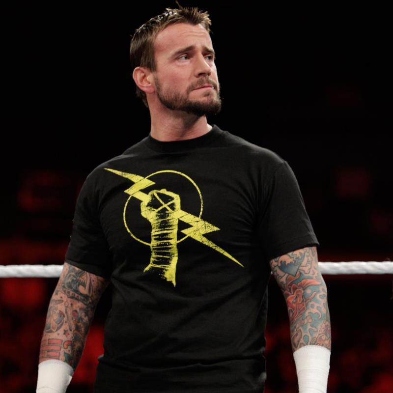 WWE Hub Legion CM Punk Cùng Nam Tay Ngắn Retro Cầm Tay In Lightning Rời 100% Áo Thun Cotton Cao Cấp