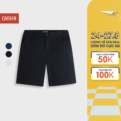 Quần short nam CANIFA chất cotton mềm mát dáng suông basic 8BS26S011