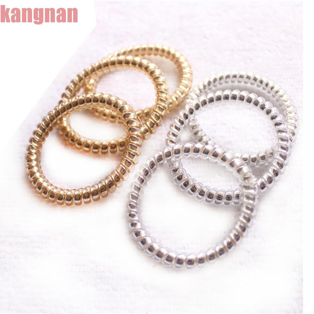 KANGNAN 10 Chiếc Băng Đô Quấn Tóc Co Giãn Vàng / Bạc Scrunchie