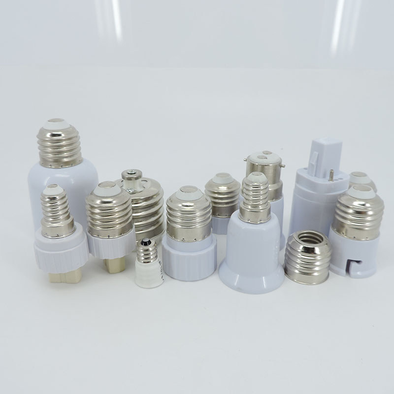 2 Chiếc E27 E14 e17 Sang G24 GU10 E12 B22 MR16 Sang E27 Bóng Đèn Giá Đỡ Chuyển Đổi Đế AC Ổ Cắm Điện 
