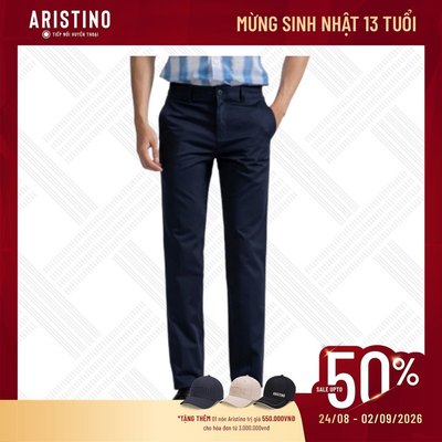 Quần kaki nam Aristino Regular Fit 60% cotton thoáng mát thấm mồ hôi tốt AKKR06
