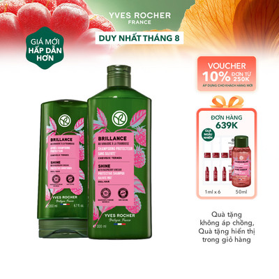 Bộ gội xả giữ màu tóc nhuộm & giúp tóc bóng mượt Yves Rocher Shine Protective 300mlx200ml