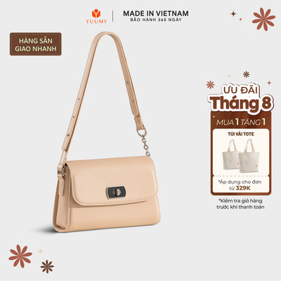 Túi Yuumy (Thời trang nữ khoá xoay kim loại sang trọng size 21 - Túi đeo chéo da Seasand YN301) Bagsmart
