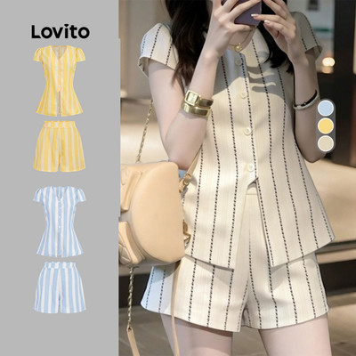 Lovito Phong cách thường ngày Áo nhẹ màu kaki đơn giản thoải mái nhưng thời trang cho nữ vào mùa Xuân/Hè L178ED1367