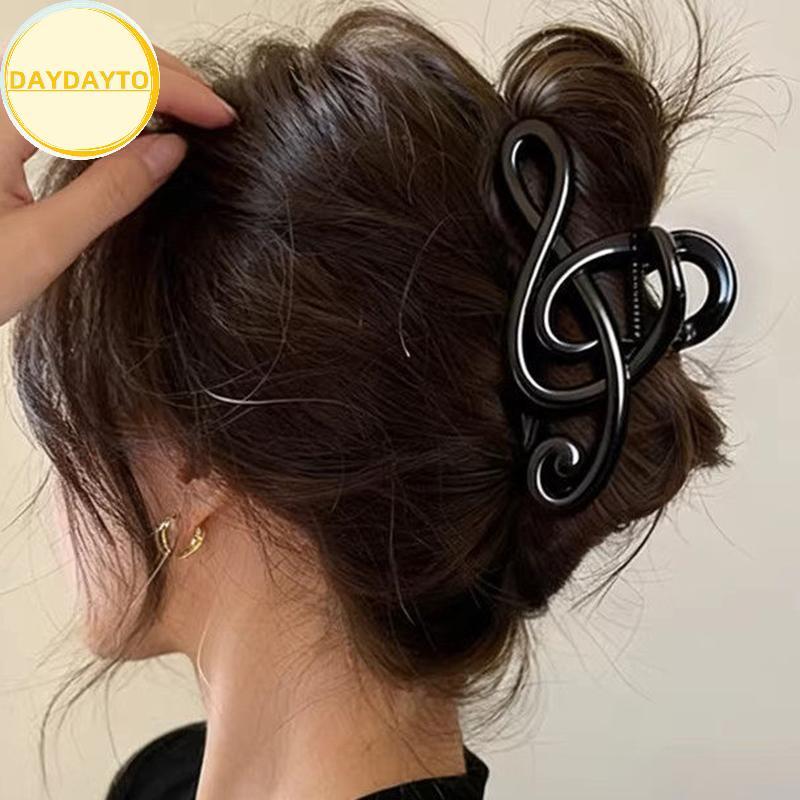 DayDayTo Mobius Strip Da Báo Vuốt Tóc Kẹp Âm Nhạc Lớn Ghi Chú Hình Mạnh Giữ Chống Trượt Kẹp Tóc Cho 