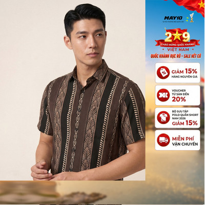 Áo Sơ mi lanh cộc tay May 10 form RegularFit mã 010126106LANH 6