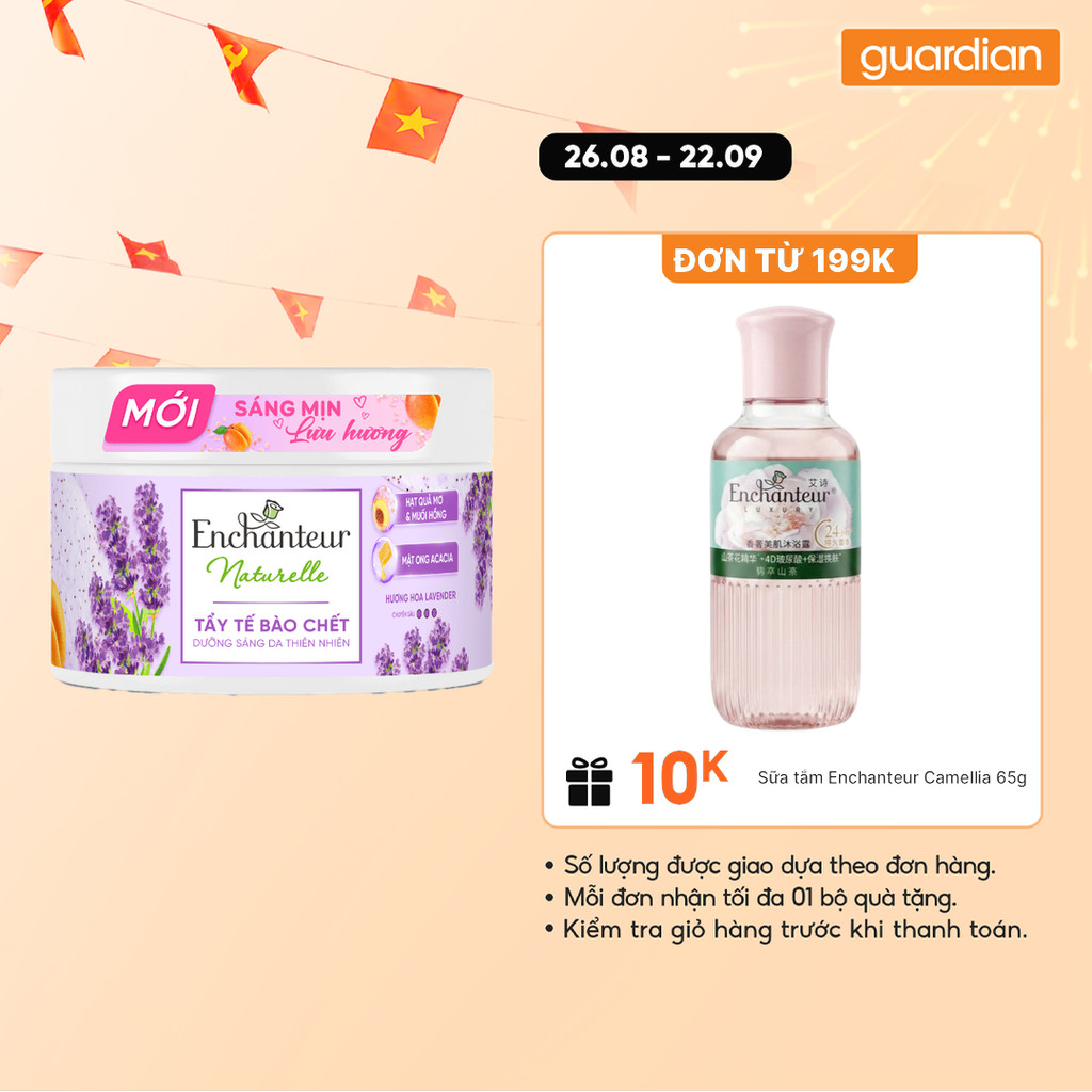 Tẩy Tế Bào Chết Sáng Da Enchanteur Naturelle Hương Hoa Lavender 250G | Guardian Việt Nam