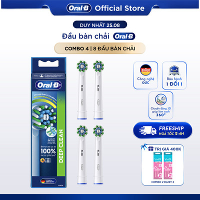 [HỎA TỐC 2H-4H] Combo tiết kiệm set 4/6/8 đầu bàn chải Oral-B Chính Hãng Vitality Pro Deep Clean/Whitening/Sensitive