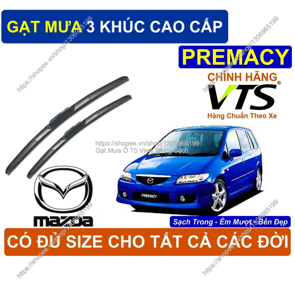 Gạt Mưa 3 Khúc Cao Cấp, Gạt Mưa Kính Lái Cao Cấp Mazda Premacy, Cặp G.ạt Mưa Kính Lái Mazda Premacy,