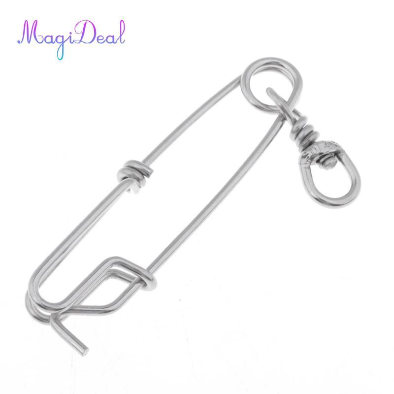 MagiDeal Thép không gỉ Dòng Dài Câu Cá Kẹp Snap Câu Cá Kết Nối Câu Cá Biển Câu Cá Bạc 13cm