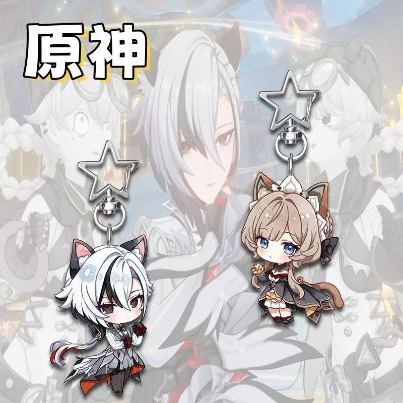 Genshin Impact / Arlecchino / Genshin Merchandise Star Buckle Trang trí mặt dây chuyền Arlecchino dễ