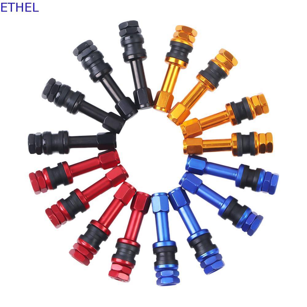 ETHEL TR48E 4 Chiếc Đen Không Ống Hợp Kim Nhôm Xe Bánh Xe Đạp Van Mũ Bụi
