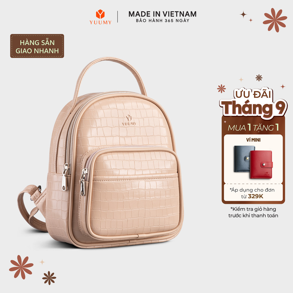 Balo Yuumy (Thời trang nữ thiết kế tối giản - Balo da Verein YBA83) Bagsmart