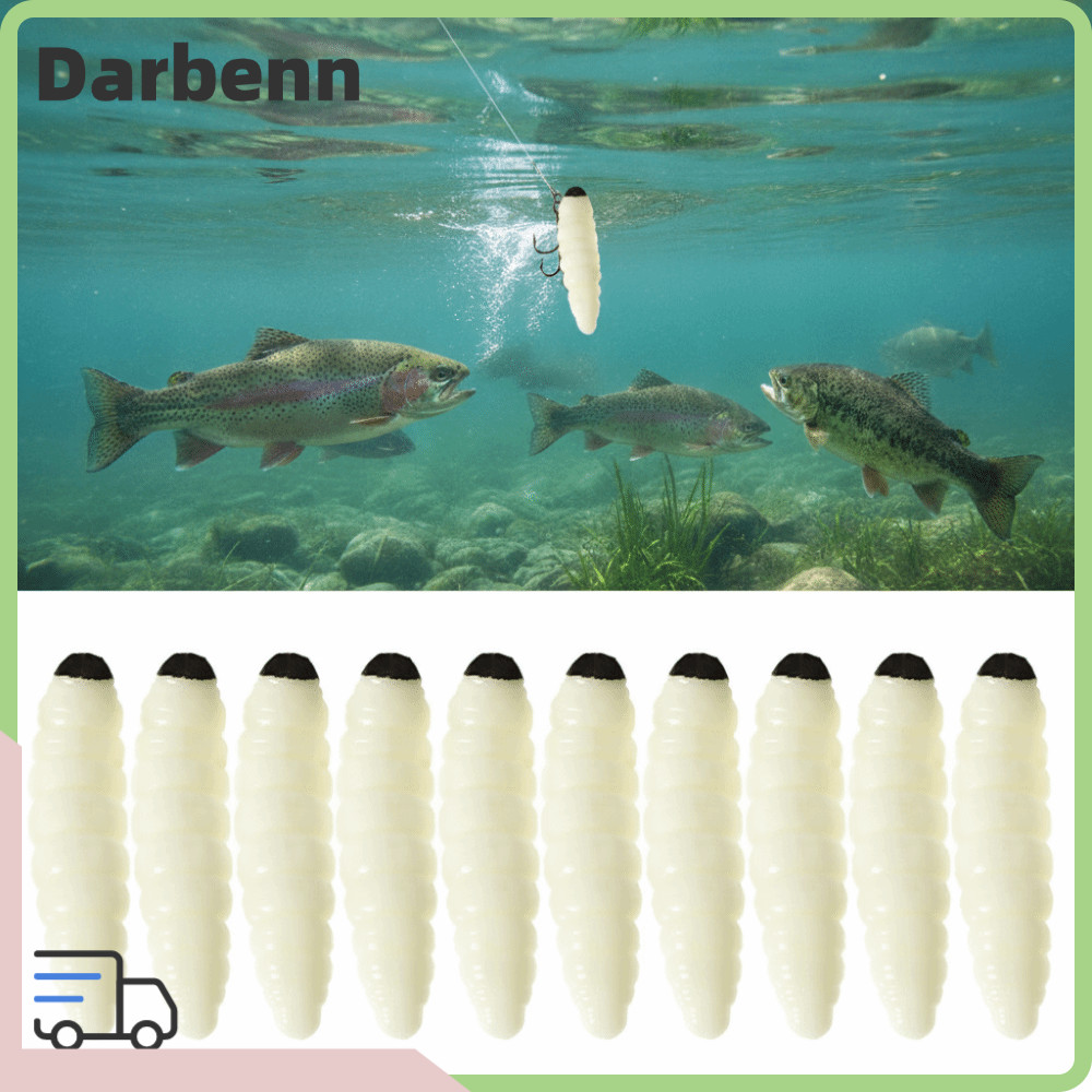DARBEMY 100 CHIẾC Giun Câu Cá, Mồi Câu Cá PVC 1.38 Inch, Giun Câu Cá Mềm Như Thật Mồi Câu Cá Nước Ng