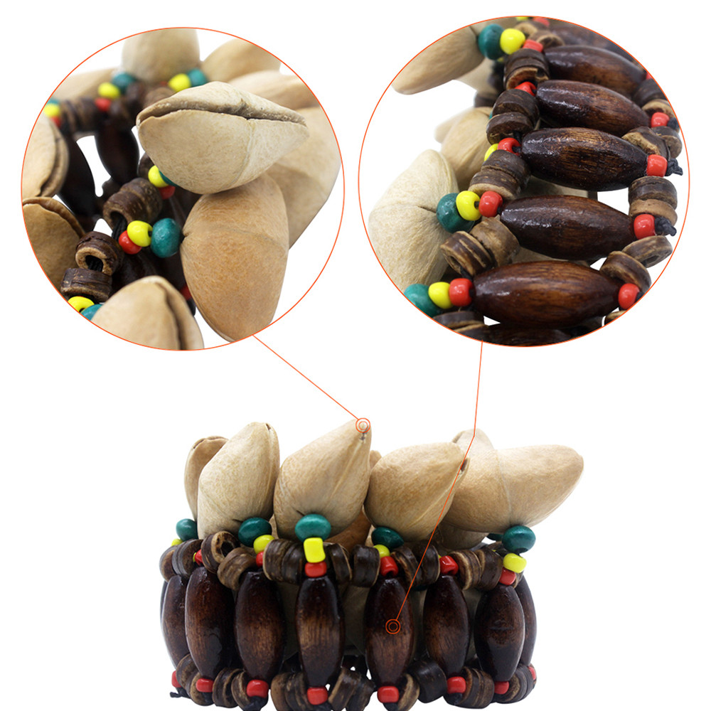 Summina Nuts Shell Vòng tay Chuông tay Handmade cho Djembe Drum Conga Phụ kiện gõ