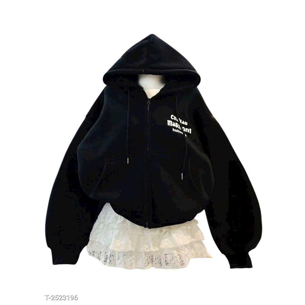 [ Rẻ Vô Địch ] Áo Khoác Hoodie  Zip Cổ Cao Phối Dây YC1996 - áo khoác nỉ dây kéo phối dây