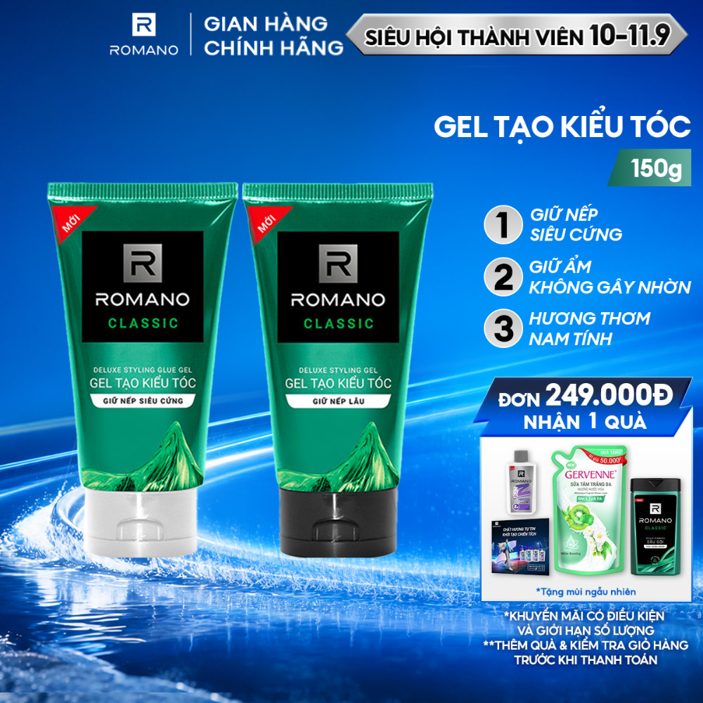 Gel vuốt tóc nam Romano Classic 150g