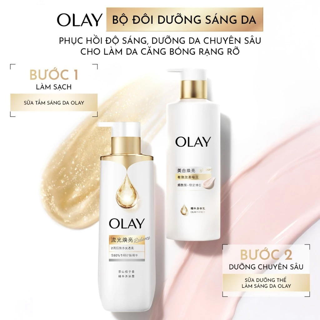 [KOL] COMBO Sữa Dưỡng Thể Làm Sáng Olay (B3+C) 260G + Sữa tắm sáng da Olay B3 500g