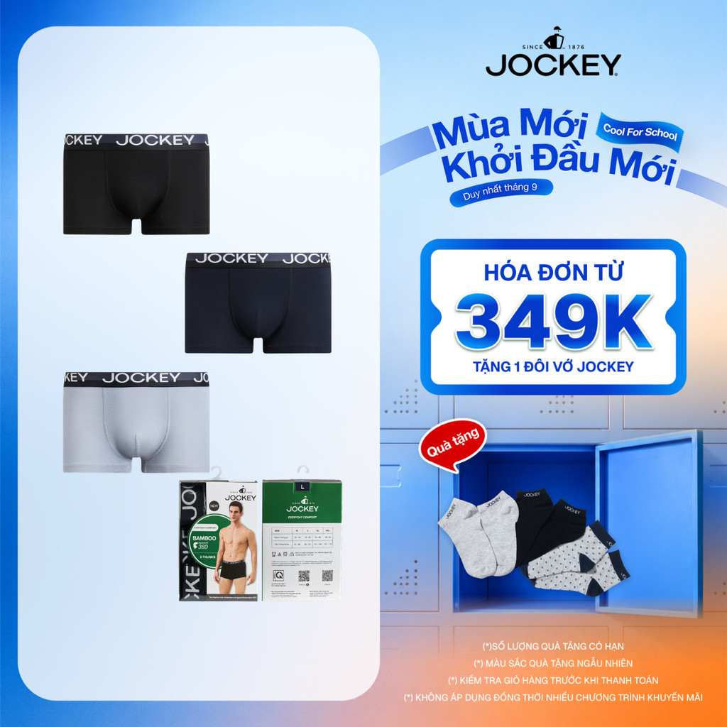 Combo 3 Quần Lót Bamboo Nam Jockey Dáng Trunk - J4118