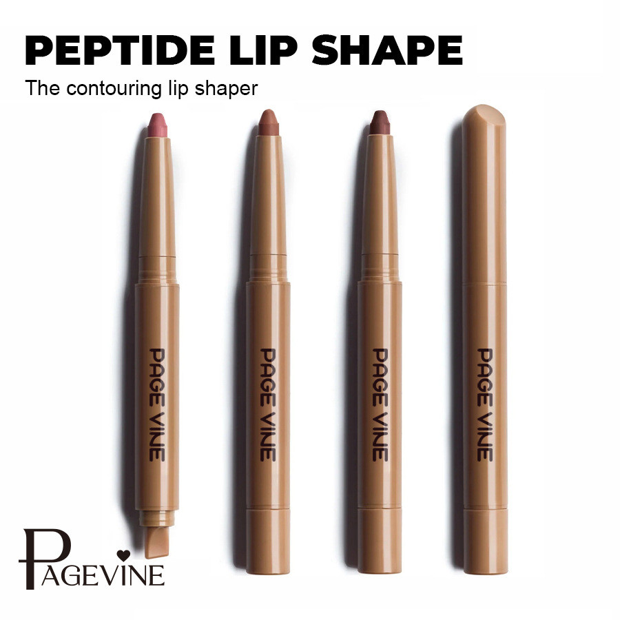 New Product#Makeup PAGE VINE Matte Double-ended Silky Polypeptide Lip Liner Nude Lipstick8ee