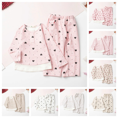 Set quần áo dài tay, Bộ dài tay thu đông bé gái họa tiết LITIBABY size 2–12 tuổi