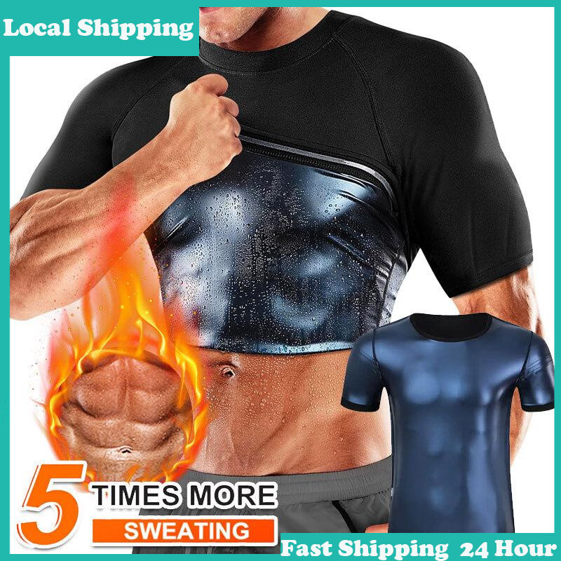 Local Shipping Men's Sweat-Enhancing Sauna Suit Shirt - Compression Vest For Gym & Fitness, Versatil